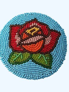 Handmade Native Indigenous Beaded Belt Buckle